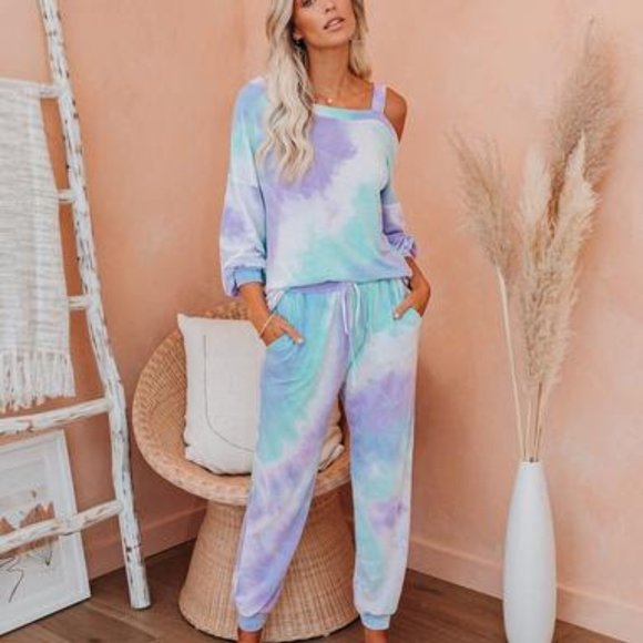 Breezy Freestyle Pocketed Tie Dye Knit Joggers - Picture 2 of 9